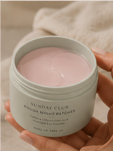 Sunday Club Rough Night Patches jar held in hands